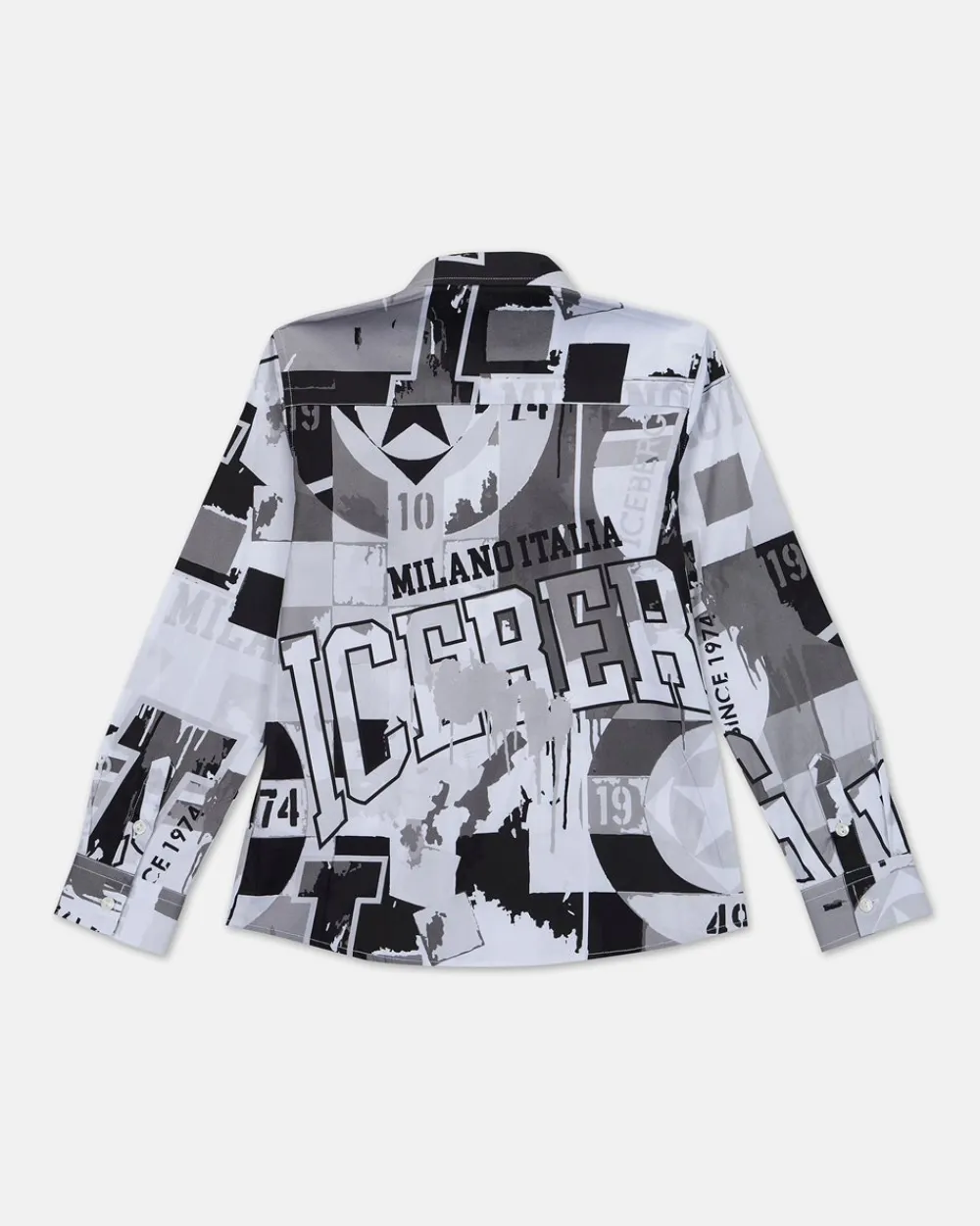 Kids/BOY Iceberg White Shirt With Allover Prints And Logo