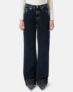 Women Iceberg Wide Fit 5 Pocket Trousers With Turn-up