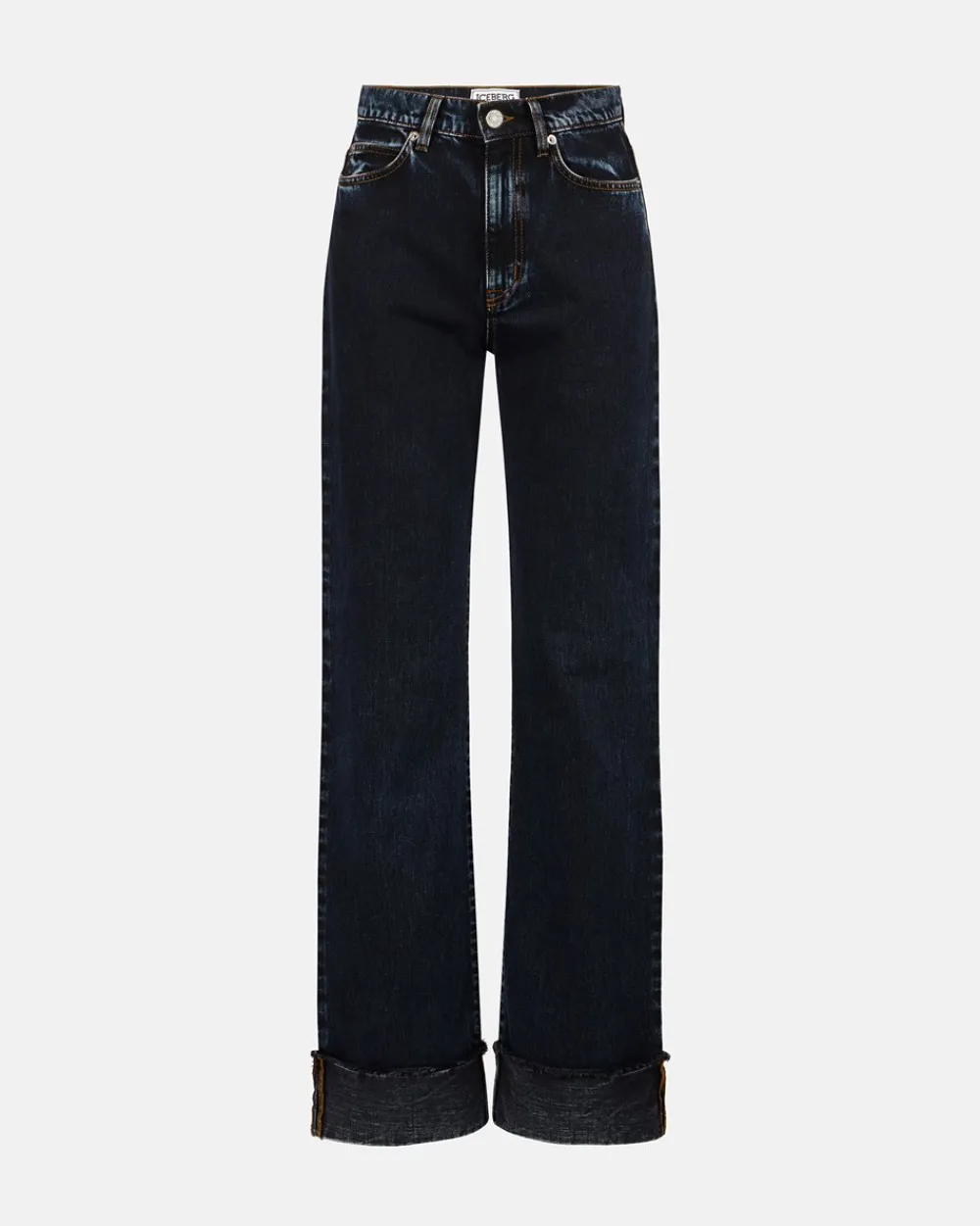 Women Iceberg Wide Fit 5 Pocket Trousers With Turn-up