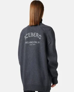 Women Iceberg Wool Blend Cardigan With Logo