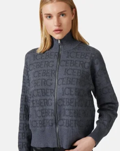 Women Iceberg Wool Blend Jacket With Logo