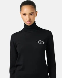 Women Iceberg Wool Mock-neck Sweater With Milano Logo