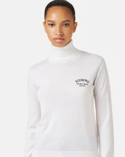 Women Iceberg Wool Mock-neck Sweater With Milano Logo