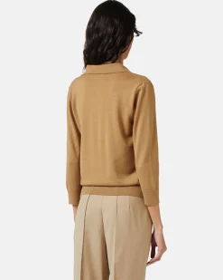 Women Iceberg Wool Polo Sweater With Embroidery